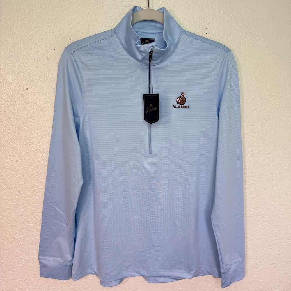 Fields Ranch Quarter Zip Womens Medium Golf Pullover Top Blue Tourney NEW